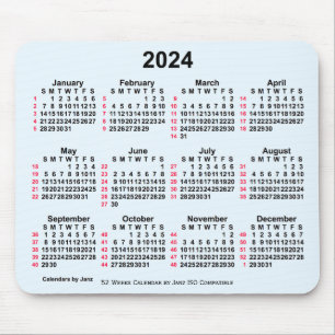 2024 Alice Blue 52 veckor ISO Calendar av Janz Musmatta