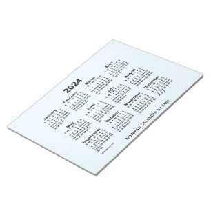2024 Alice Blue Calendar av Janz Large Antecknings Anteckningsblock