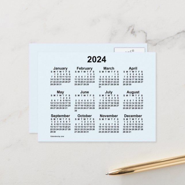 2024 Alice Blue Kalender av Janz Postkort Vykort (Fram/Back In Situ)