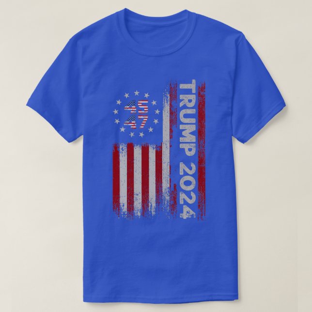2024 Amerikansk Flagga 45 47 Krånskjorta T Shirt (Design framsida)