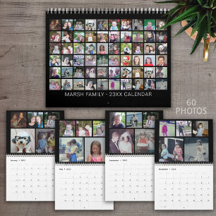 2024 Anpassningsbar Modern Family 60 Photo Collage Kalender