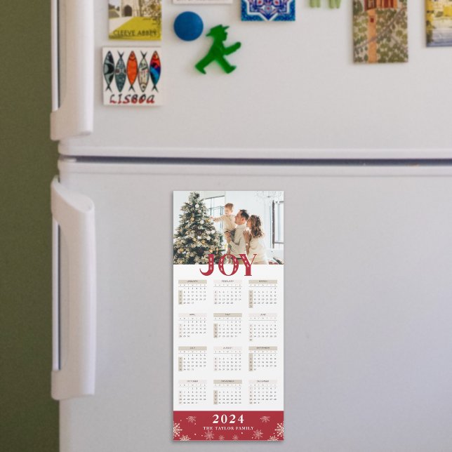 2024-Anpassningsbars fotojokalender Magnetiskt kor (2024 Custom Photo Joy Calendar Magnetic Card)