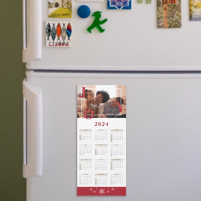 2024-Anpassningsbars fotojokalender Magnetiskt kor (2024 Custom Photo Joy Calendar Magnetic Card)