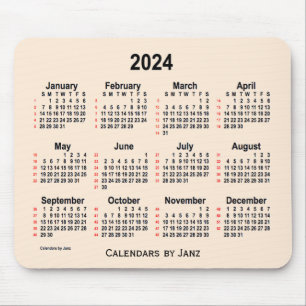 2024 Antique White 52 Weeks Calendar från Janz Musmatta