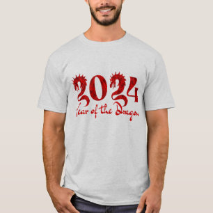 2024 ÅR FÖR DRAGON RED T SHIRT