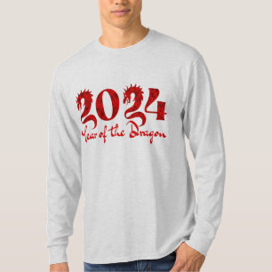 2024 ÅR FÖR DRAGON RED T SHIRT