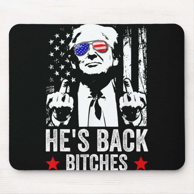 2024 är han "Back Es Trump 2025" Musmatta (Framsidan)