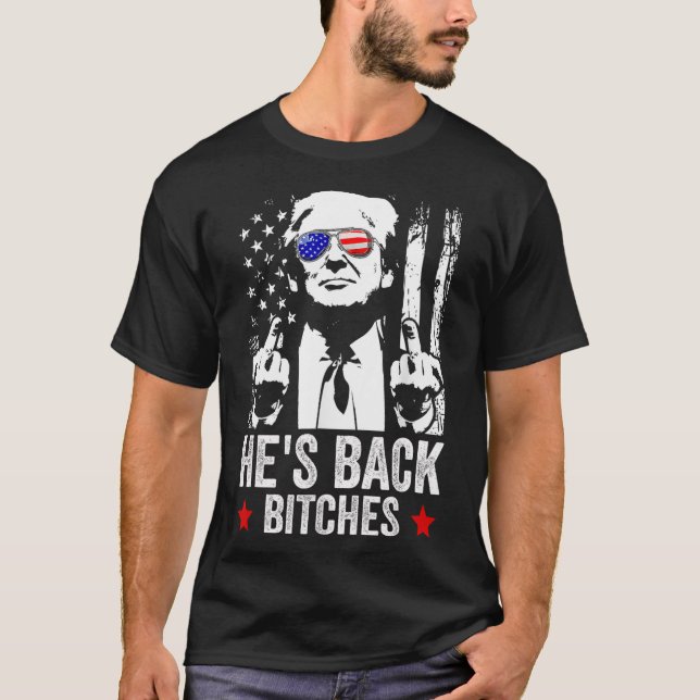 2024 är han "Back Es Trump 2025" T Shirt (Framsida)