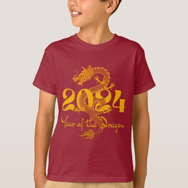 2024 Året för det nya året för drakmer T Shirt (Framsida)