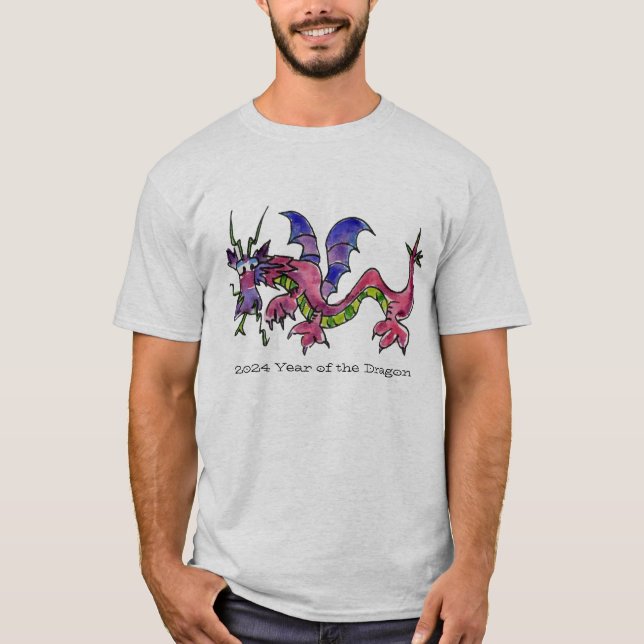 2024 Året för Dragon T-Shirt (Framsida)