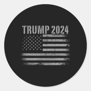 2024 års amerikanska Flagga, USA, Patriotic Milita Runt Klistermärke