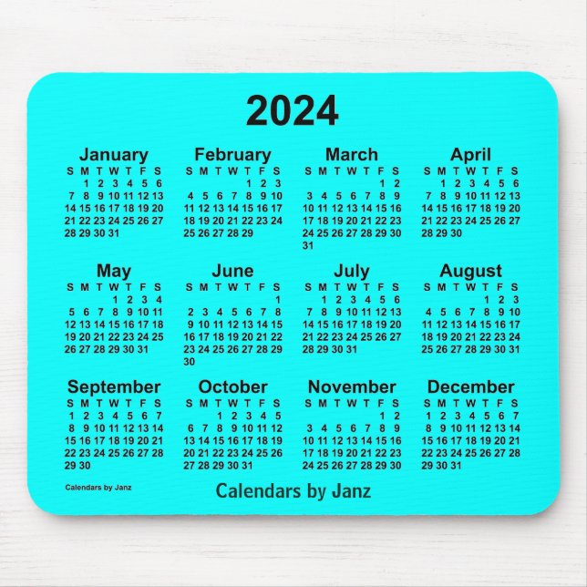2024 års Aqua-kalender av Janz Mouse Pad Musmatta (Framsidan)