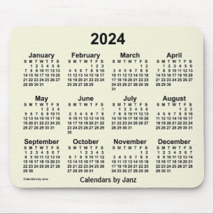 2024 års Beige-kalender av Janz Mouse Pad Musmatta