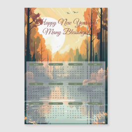 2024 års fredliga, magnetkort för kalender