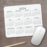 2024 års Fullt-kalender - vågrät - Grått Musmatta<br><div class="desc">Grått och Vit - En minimal, grundläggande 12-månaderskalender med solid bakgrund av färg. Ett standardutseende för ditt hemkontor eller skolskåp. Typsnitt är enkelt att läsa och färg kan ändras. — Om du öppnar anpassningsområdet kommer det att ta dig till ett avancerat designområde där du kan ändra bakgrunden till färg -...</div>