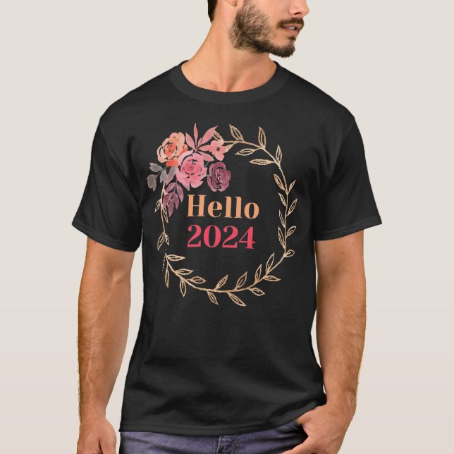 2024 års Gott nytt år.Hej 2024 T Shirt (Framsida)