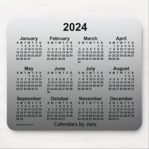2024 års inmatade vita kalender av Janz Mouse Pad Musmatta