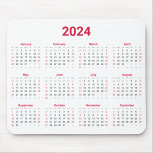 2024 års intervju i en röd och vit kalender musmatta