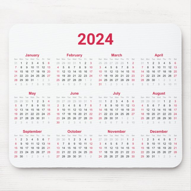 2024 års intervju i en röd och vit kalender musmatta (Framsidan)