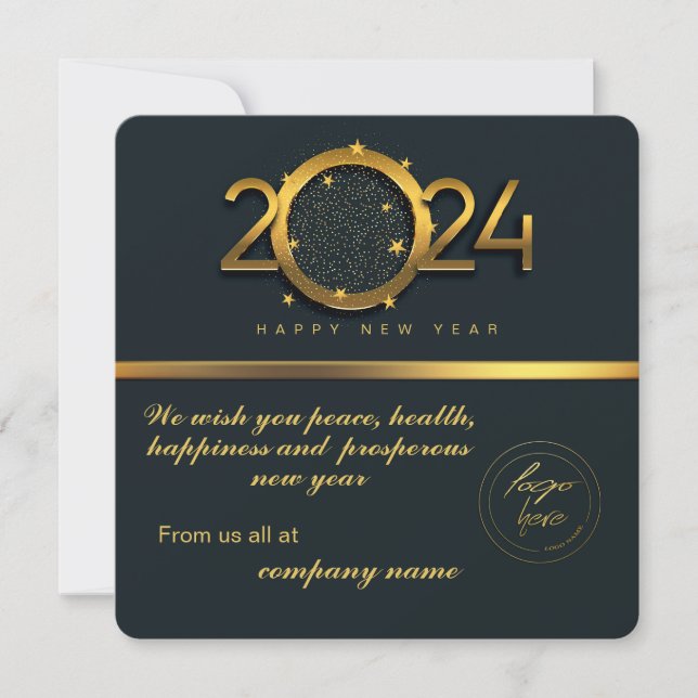 2024 års kalender Black Guld Hälsning med Logotyp (Framsida)