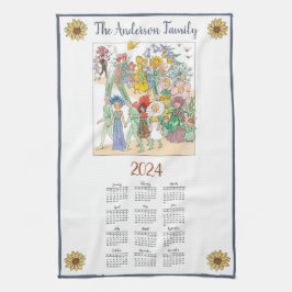 2024 års kalender Elsa Beskow | ANPASSNINGSBAR Kökshandduk