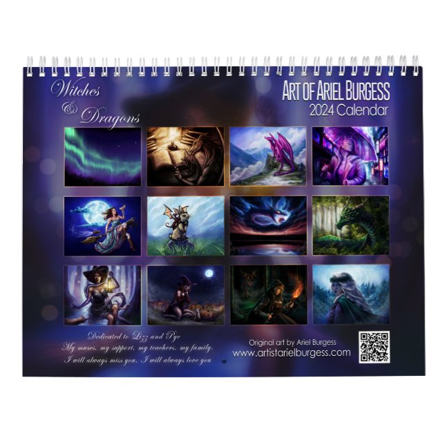 2024 års kalender för filmer och drakar från Ariel (Baksida)