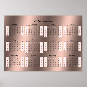 2024 års kalender för gyllene ålder poster