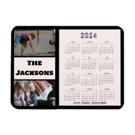 2024 års kalender för nytt års familjeminneminne magnet