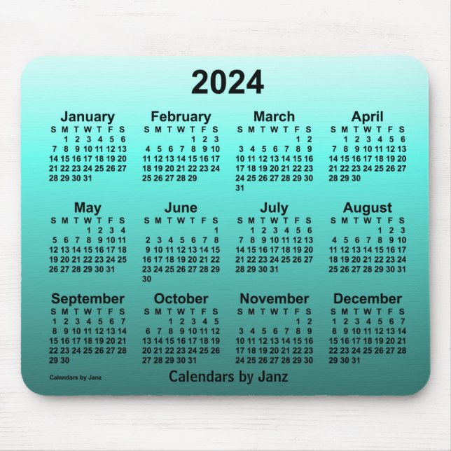 2024 års kalender för utfyllnad av Janz Mouse Pad Musmatta (Framsidan)