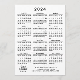 2024 års kalender, svart minimalt i Fullt Program