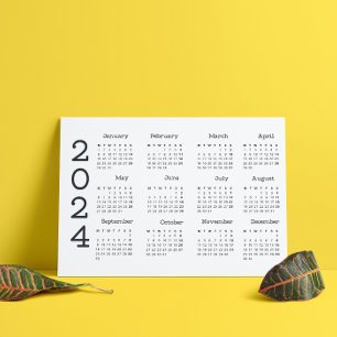 2024 års kalender - svart och vit minimalistisk i program