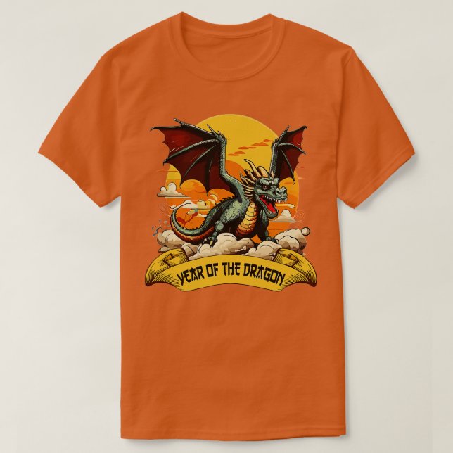 2024 års kinesiska år i Dragon T Shirt (Design framsida)