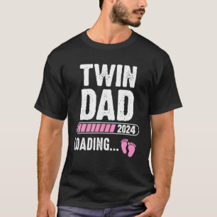 2024 års meddelande om Gravid med dubbla Pappa T Shirt