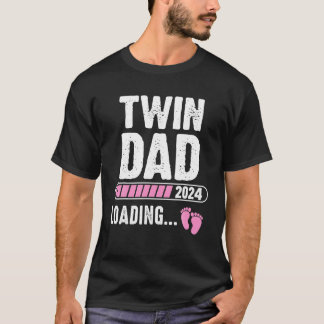 2024 års meddelande om Gravid med dubbla Pappa T Shirt