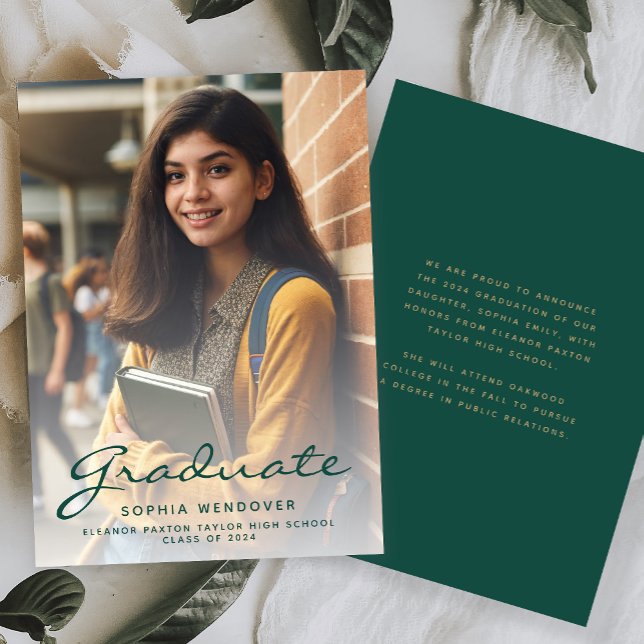 2024 års meddelande om Photo Grönt Guld Studenten Inbjudningar (Skapare uppladdad)