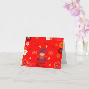 2024 års nyårstid - Dragon Kort