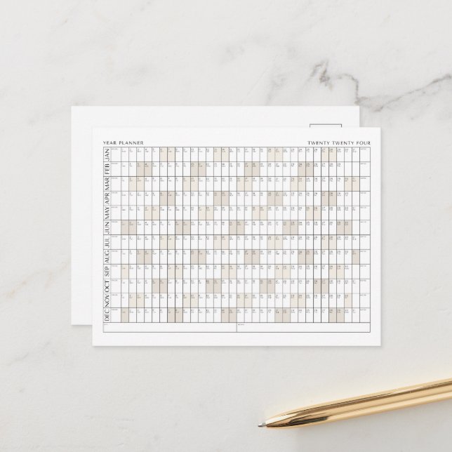 2024 års organisationskalender för Office-planerin Vykort (Fram/Back In Situ)