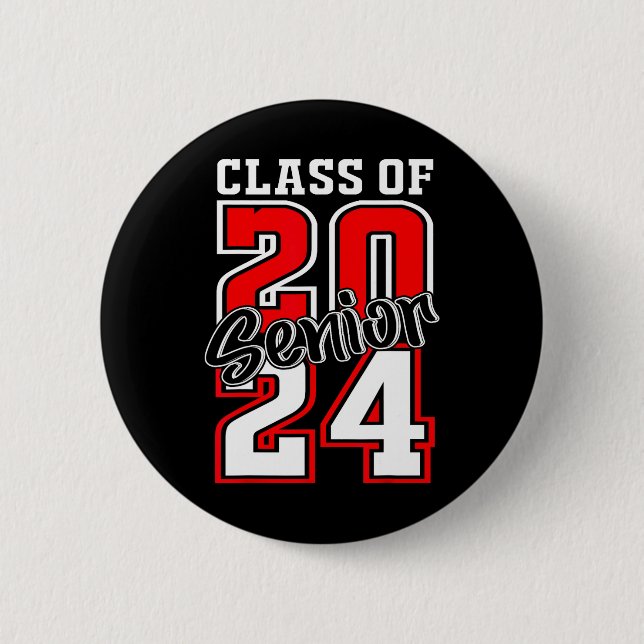 2024 års Senior 24 Shirt High School Studenten Par Knapp (Framsida)