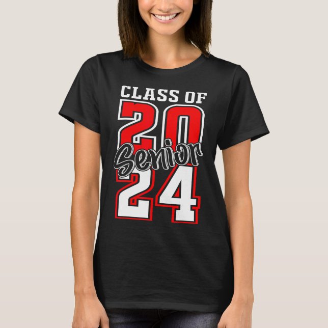 2024 års Senior 24 Shirt High School Studenten Par T (Framsida)