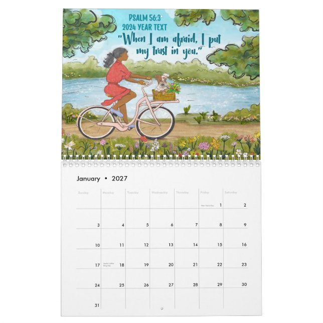 2024 års text PS 56:3-kalender Kalender (Jan 2027)