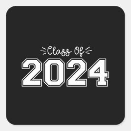 2024 års tjänstgöringstid, klass 2024 Studenten Fyrkantigt Klistermärke
