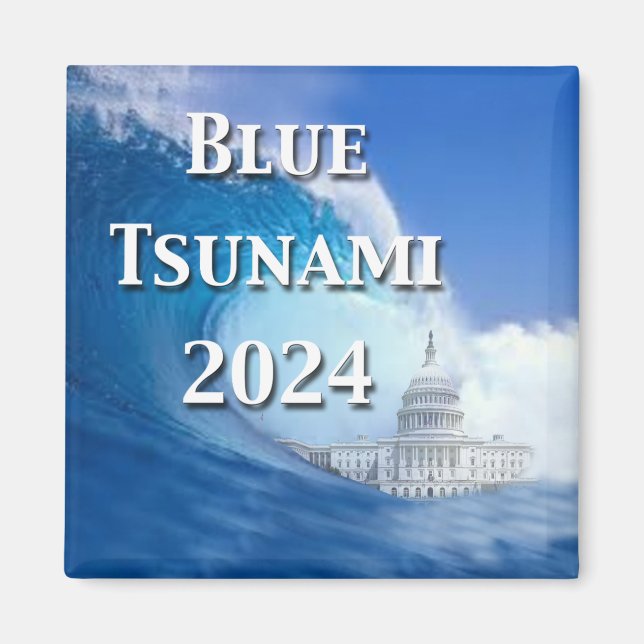 2024 års val av blå tsunami magnet (Framsidan)