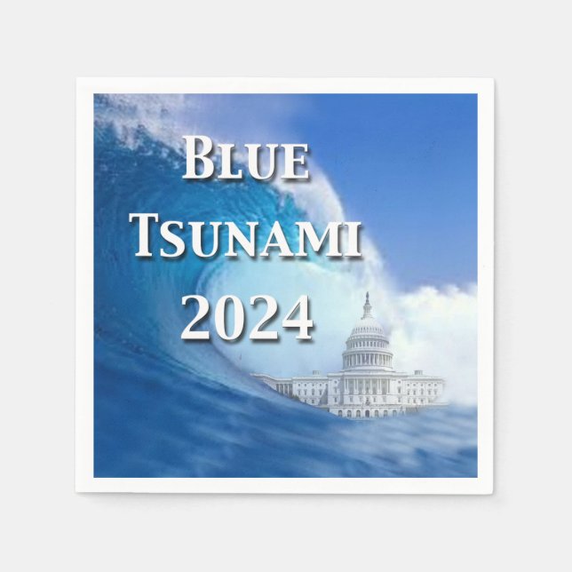 2024 års val av blå tsunami pappersservett (Framsidan)