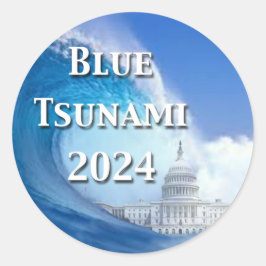 2024 års val av blå tsunami runt klistermärke