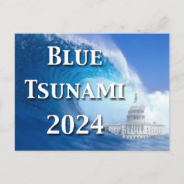 2024 års val av blå tsunami vykort