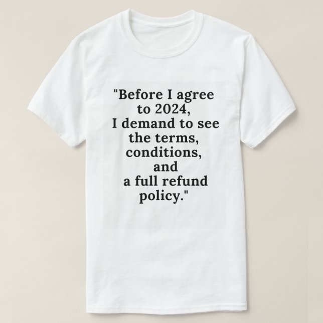 2024 års villkor och Villkor T-Shirt - nytt år (Design framsida)