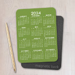 2024 års visningskalender för Fullt - minimal grun Magnet<br><div class="desc">En minsta,  grundläggande 12-månaderskalender med solid bakgrund i färg. Ett standardutseende för ditt hemkontor eller skolskåp.</div>