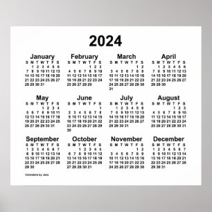 2024 års vitvägskalender från Janz Poster