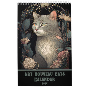 2024 Art nouveau-katter Kalender