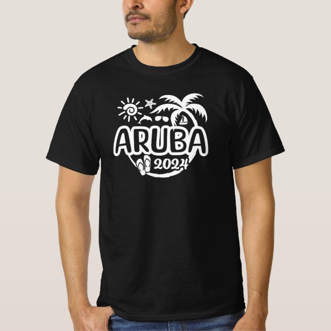 2024 Aruba Vacation eller Resa Design T Shirt (Framsida)